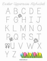 Uppercase Easter sketch template