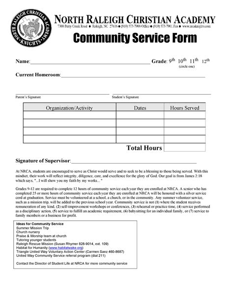 community service letter templates completion verification
