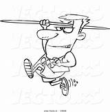 Javelin Thrower Outlined Olympics Toonaday sketch template
