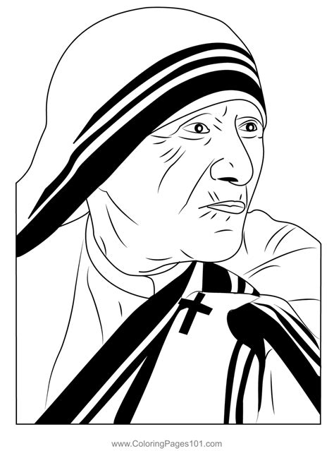 mother teresa coloring page  kids  india printable coloring