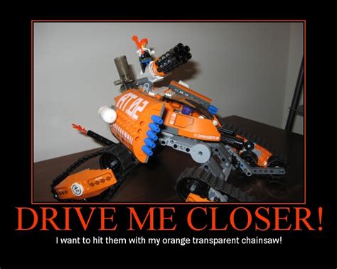 drive  closer    hit    orange transparent chainsaw orange transparent