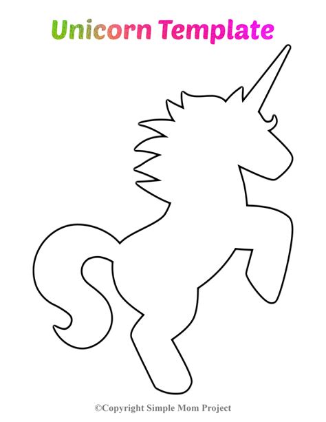 printable unicorn template simple mom project   unicorn