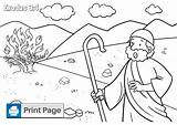 Moses Bush Coloring Burning Pages Sheet Fire Saw Burn Though Within Did sketch template