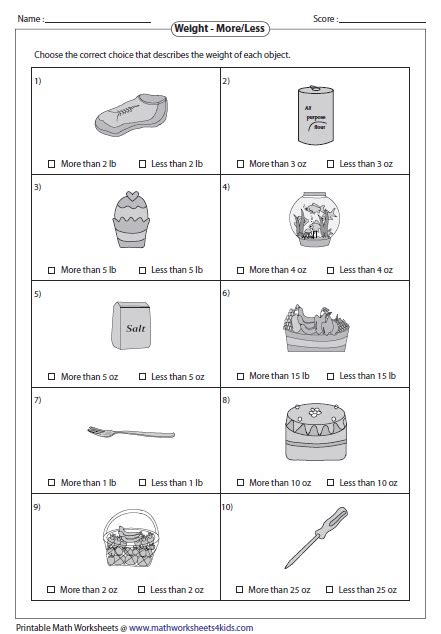 weight    measurement worksheets  worksheets grade   grade balancing