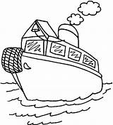 Coloring Pages Boat Tugboat Transportation Color Drawing Printable Kids Boats Getdrawings sketch template