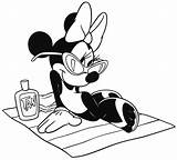 Minnie Mouse Coloring Pages Printable Kids Color Mickey Printables Colouring Beach sketch template