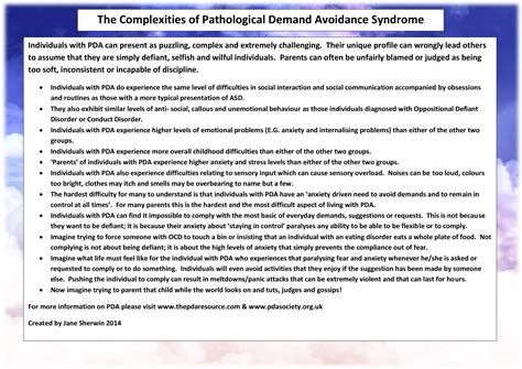 pathological demand avoidance pda complexity pathological demand avoidance behavioral