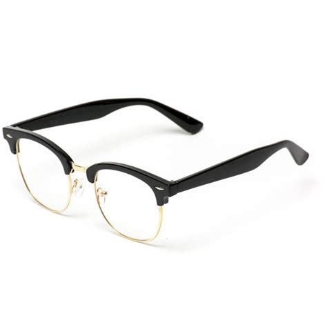half frame retro vintage optical frame glasses gold