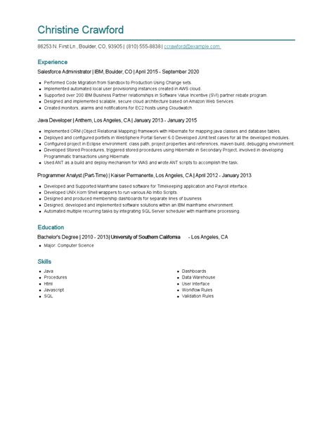 salesforce administrator resume examples  tips zippia