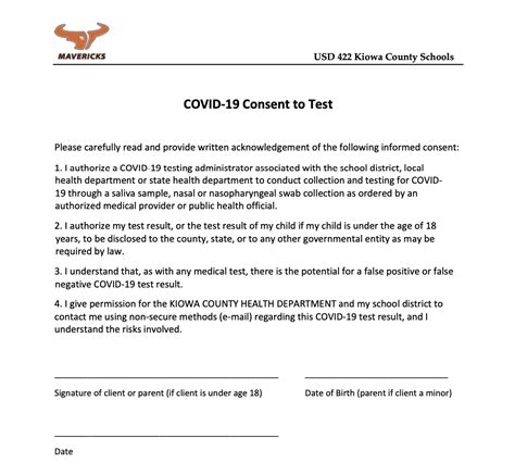 usd  covid  parental consent  test