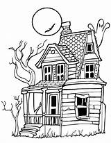 Coloring Haunted House Sheets Pages Comments sketch template