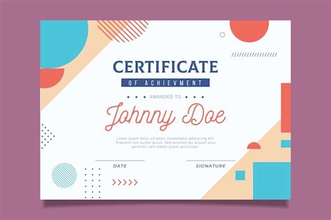 premium vector official certificate design  colourful shapes