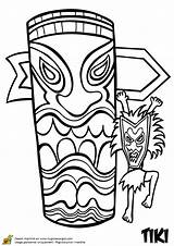 Tiki Totem Coloring Pages Hawaiian Coloriage Drawing Colouring Choose Board Totems Clipartmag Man sketch template