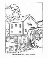 Coloring Pages Mill Early American Watermill Colonial Worksheets America Printable Colouring Grist 49kb 820px Sheets Book sketch template