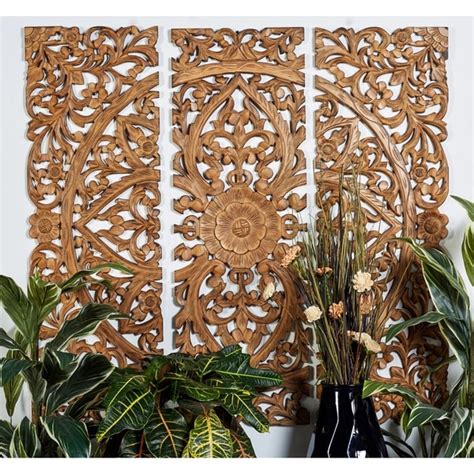 shop hand carved wood wall panels  floral  acanthus designs  studio  brown  sale