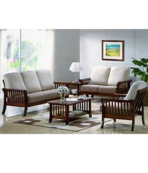 induscraft living room wooden sofa set buy induscraft living room