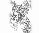 Hearts Kingdom Coloring Pages Sora Roxas Characters Printable Heart Color Tattoo Getcolorings Visit sketch template