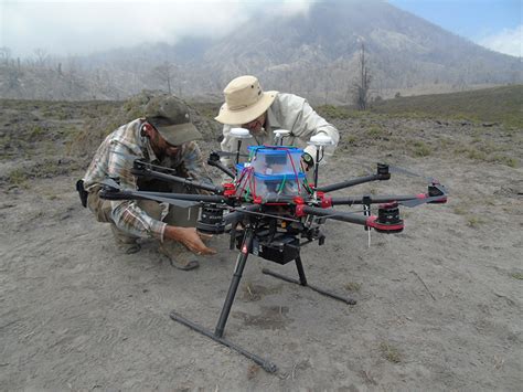 drones swoop   measure gas belched  volcanoes eos