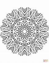 Coloring Kaleidoscope Pages Mandala Printable sketch template