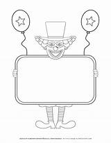 Sign Worksheet Clown Purim Holding Smiling Planerium Coloring Login sketch template