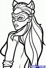 Catwoman Coloring Pages Draw Step Anne Hathaway Batman Para Dibujos Colorear Drawing Dibujo Quinn Harley Color Dc Breast Dibujar Dragoart sketch template