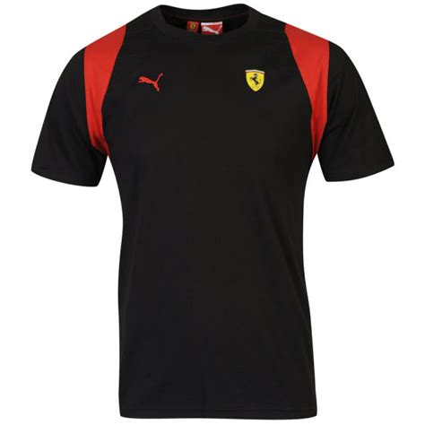 puma mens ferrari  shirt black clothing zavvi