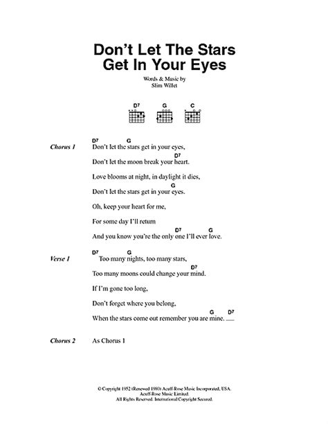 don t let the stars get in your eyes sheet music by skeets