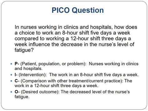 nursing pico question ideas   pico nursing questions examples