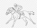Horse Jockey Lineart Racehorse Thoroughbred Favpng sketch template