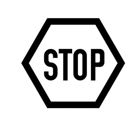 icon black  white stop sign