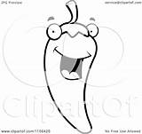 Pepper Chili Clipart Cartoon Happy Coloring Outlined Vector Cory Thoman Regarding Notes sketch template