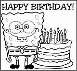 Coloring Birthday Happy Pages Spongebob Library Clipart Boy sketch template