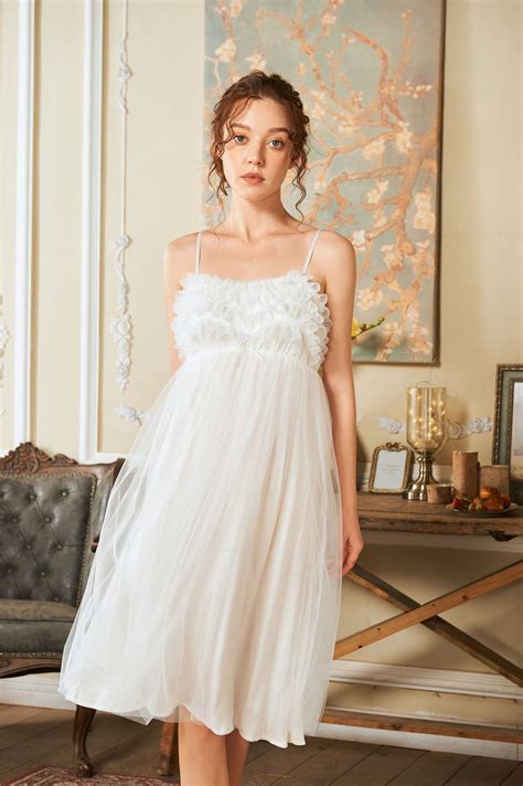 2020 Retro Sleepwear Cotton Lining Women Home Wear Night Dress Princess