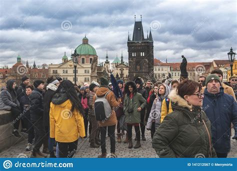 Prague Bohemia Czech Republic December 2018 Tourists