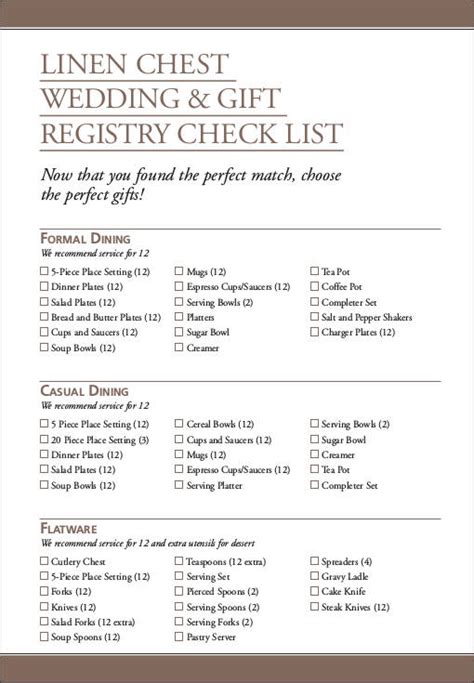 wedding registry checklists   google docs pages ms word