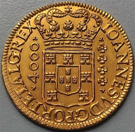 moeda de ouro brasil  reis de     rara mercado livre