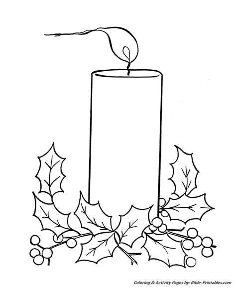 christmas scenes coloring pages christmas candle holly