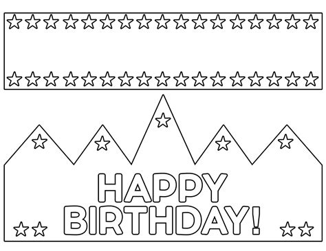 printable happy birthday crown paper trail design