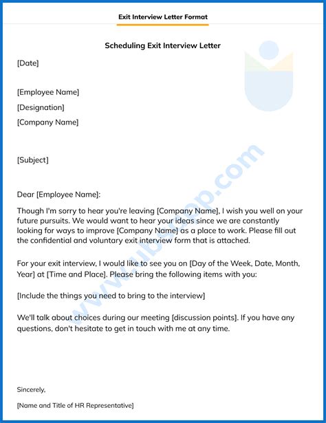 exit interview letter format definition todo examples   ubs