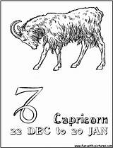Coloring Pages Zodiac Capricorn Printable Fun sketch template
