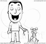 Dog Man Walk Ready Happy His Cartoon Clipart Cory Thoman Outlined Coloring Vector 2021 sketch template
