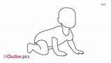 Baby Outline Drawing Crawling Paintingvalley Drawings sketch template