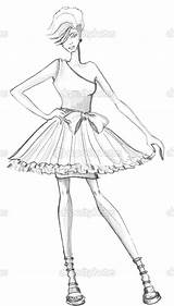Fashion Coloring Pages Designer Girl Sheets Getcolorings Stock Getdrawings Choose Board sketch template