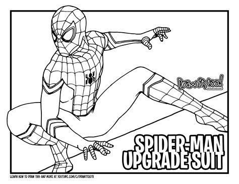 draw spider man upgrade suit spider man   home drawing