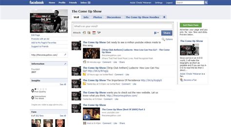 set  username  facebook fan page    show
