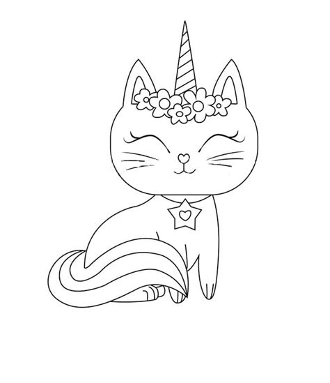 unicorn cat  coloring page  printable coloring pages  kids