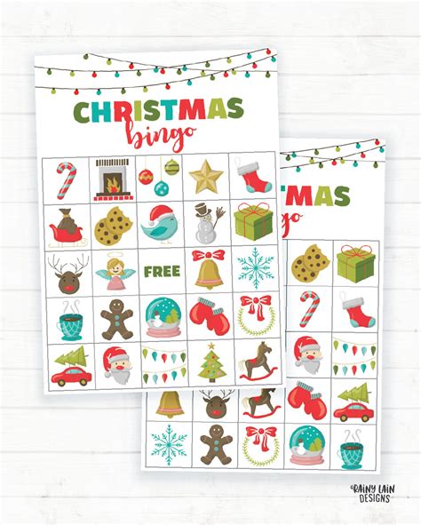 christmas bingo printable christmas bingo game family etsy