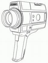 Camera Coloring Pages Movie Clip Drawing Digital Template Library Templates sketch template
