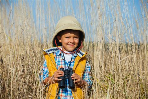 young safari boy stock image image  outdoor discovery