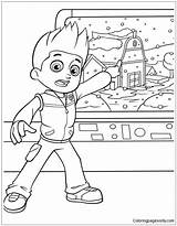 Paw Patrol Ryder Pages Coloring Color sketch template
